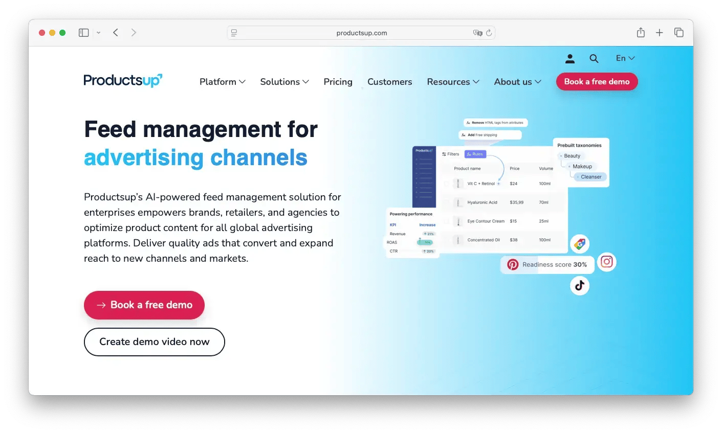Channable feed management review & alternatieven - ProductsUp